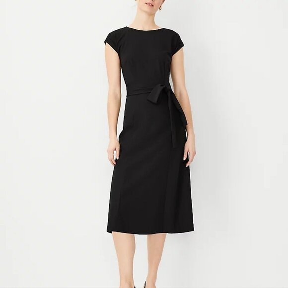 Ann Taylor Dresses & Skirts - Ann Taylor Cap Sleeve Tie Waist Midi Dress